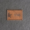 Texas License Plate Leather Patches with Optional Hook and Loop Fastener