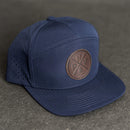 Leather Patch Flat Bill 7 Panel Perforated Performance Hat - PNW Stamp
