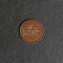Your Logo Circle Leather Patch with Optional Hook Side Fastener Added