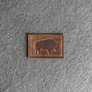 Bison Stamp Leather Patches with Optional Hook and Loop Fastener