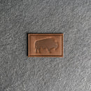 Bison Stamp Leather Patches with Optional Hook and Loop Fastener
