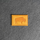 Bison Stamp Leather Patches with Optional Hook and Loop Fastener