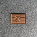 Colorado Flag Leather Patches with Optional Hook and Loop Fastener
