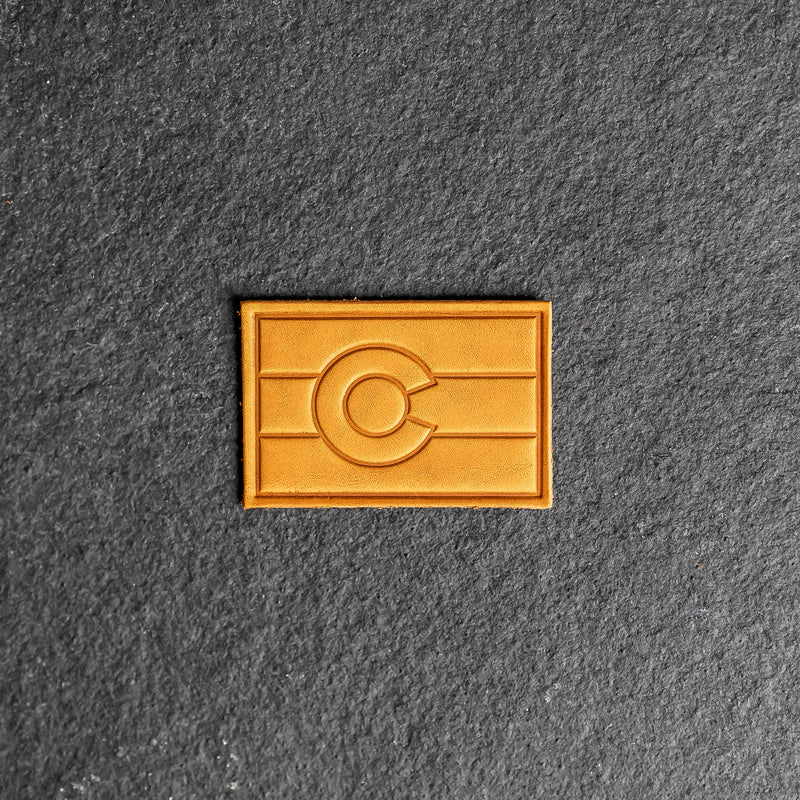 Colorado Flag Leather Patches with optional Velcro added