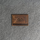 California Flag Leather Patches with Optional Hook and Loop Fastener