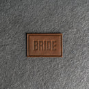 Bride & Groom Leather Patches with Optional Hook and Loop Fastener- Block Font
