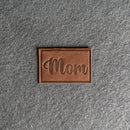 Mom Leather Patches with Optional Hook and Loop Fastener