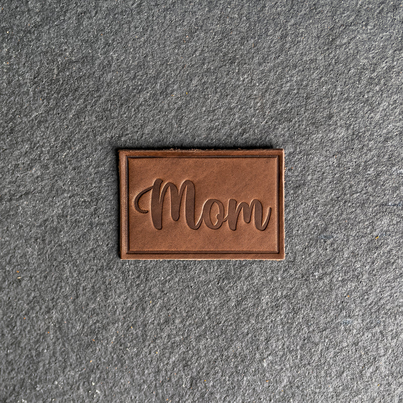 Mom Leather Patches with optional Velcro added