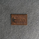 Texas License Plate Leather Patches with Optional Hook and Loop Fastener