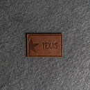 Texas License Plate Leather Patches with Optional Hook and Loop Fastener