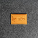 Texas License Plate Leather Patches with Optional Hook and Loop Fastener