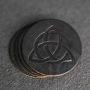 Celtic Knot Symbol Leather Coasters - Individual or Set of 4