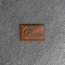 Bride & Groom Leather Patches with Optional Hook and Loop Fastener - Cursive Font
