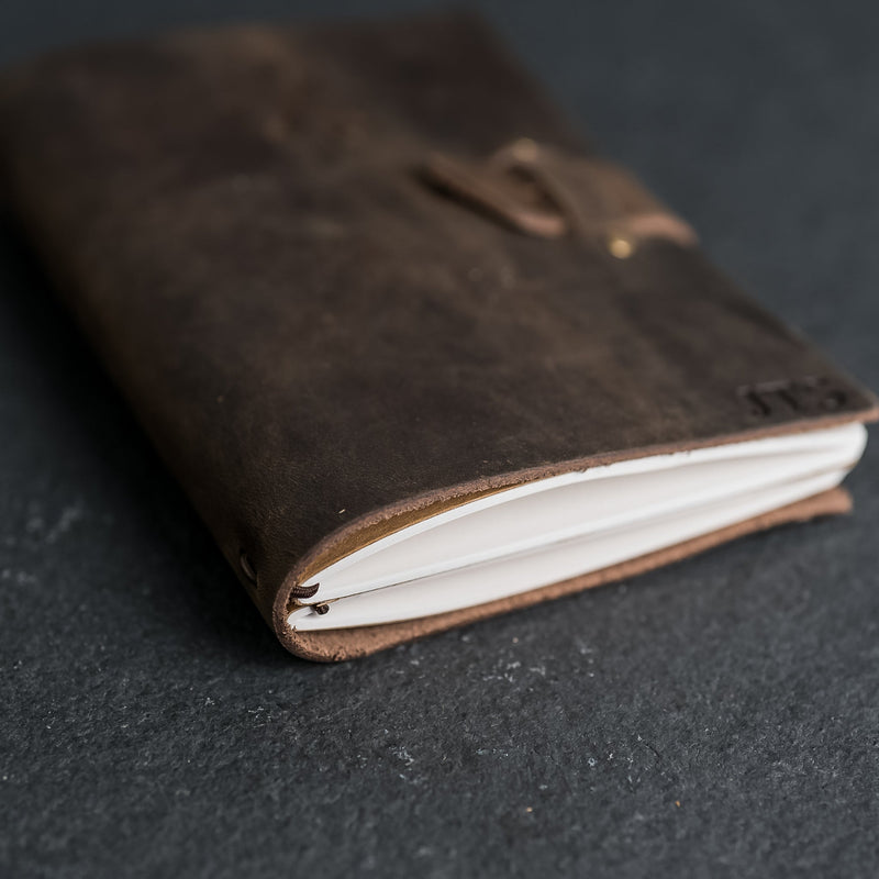 Cheery Mishaps - Refillable Leather Adventure Journal with Buckle Closure
