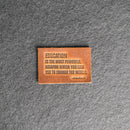 Education is the most powerful | Leather Patch with Hook and Optional Loop Fastener