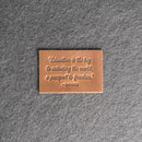 Education is the key | Leather Patch with Hook and Optional Loop Fastener