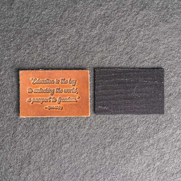 Education is the key | Leather Patch with Velcro Back | Back to School