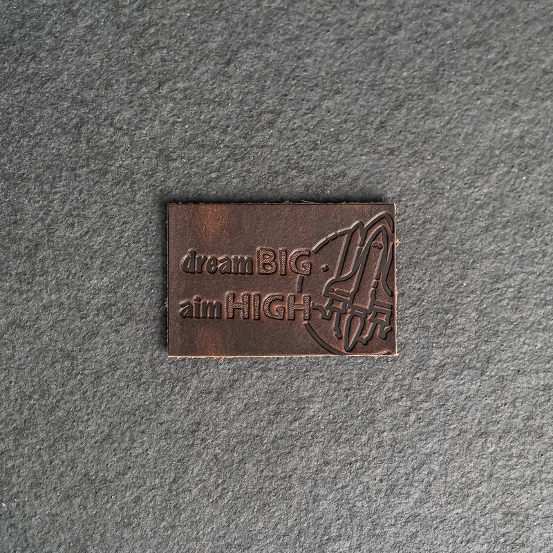 Dream Big Aim High Leather Patch with Velcro Back | Back to School