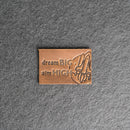 Dream Big Aim High Leather Patch with Optional Hook and Loop Fastener |