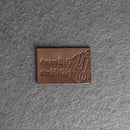 Dream Big Aim High Leather Patch with Optional Hook and Loop Fastener |