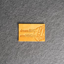 Dream Big Aim High Leather Patch with Optional Hook and Loop Fastener |