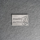 Dream Big Aim High Leather Patch with Optional Hook and Loop Fastener |
