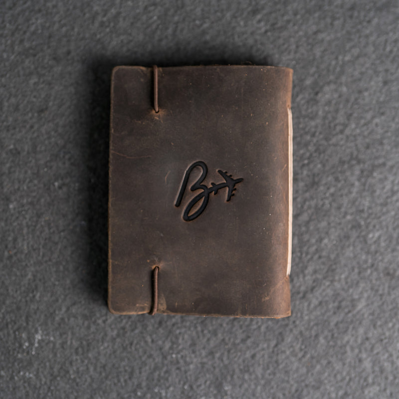 Bell’avant Classic Personalized Leather Pocket Journal with Professional Elastic Closure