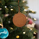 Merry & Bright Circle Shape Leather Christmas Ornament | Stocking Tags