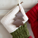 Personalized Leather Christmas Ornament - Pine Tree Shape | Stocking Tags