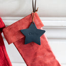 Buy Best Personalized Star Leather Christmas Ornament Stocking Tag Online
