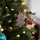 Personalized Leather Christmas Ornament - Pine Tree Shape | Stocking Tags