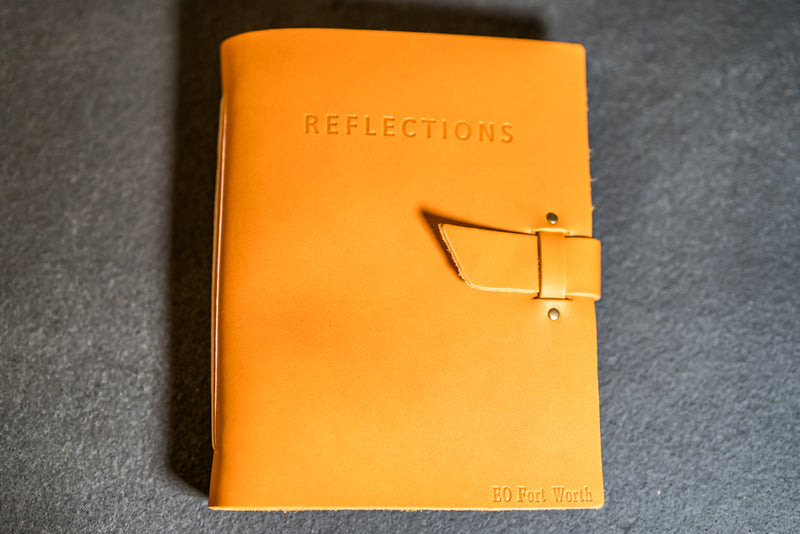 EO Reflections Personalized Leather Journal with Buckle Closure and Pen Holder