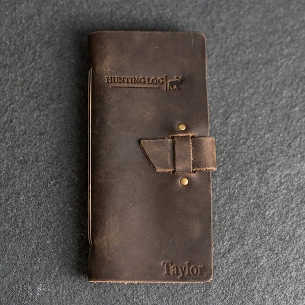 Hunting Log with Buckle Closure - Leather Hunting Journal