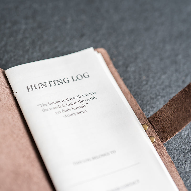 Hunting Log with Buckle Closure - Leather Hunting Journal