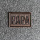 PAPA Stamp Leather Patches with Optional Hook and Loop Fastener