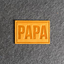 PAPA Stamp Leather Patches with Optional Hook and Loop Fastener