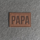 PAPA Stamp Leather Patches with Optional Hook and Loop Fastener