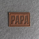 PAPA Stamp Leather Patches with Optional Hook and Loop Fastener