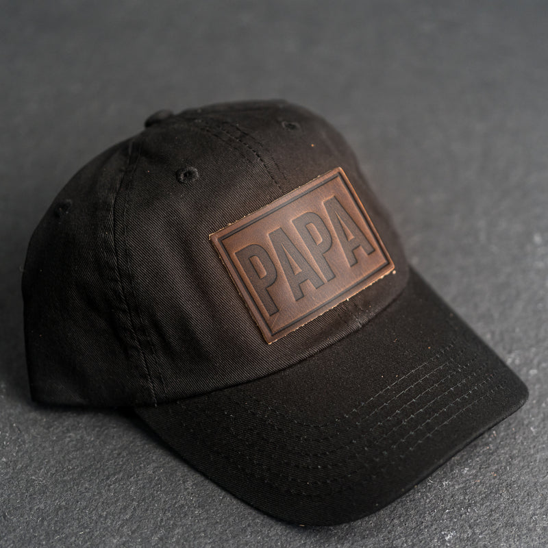 Leather Patch Unstructured Style Hat - Papa Stamp