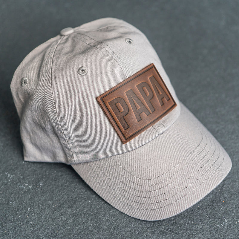 Leather Patch Unstructured Style Hat - Papa Stamp