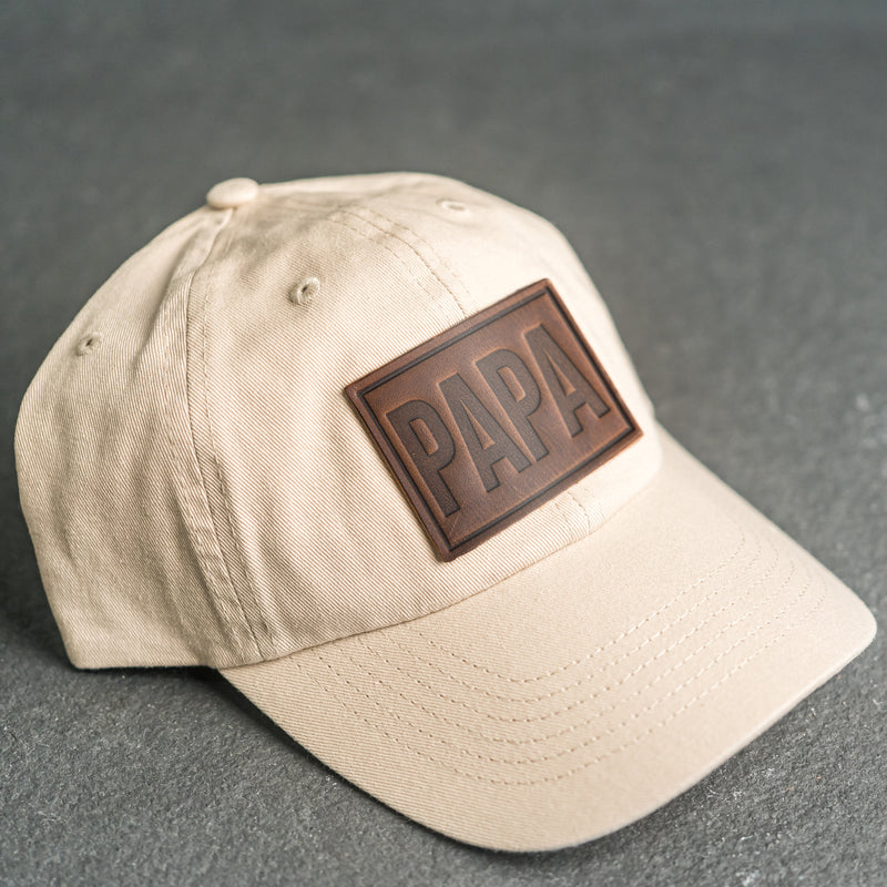 Leather Patch Unstructured Style Hat - Papa Stamp