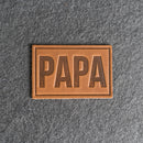 PAPA Stamp Leather Patches with Optional Hook and Loop Fastener
