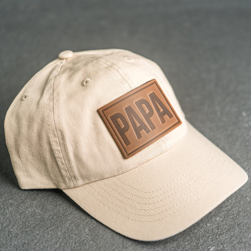 Leather Patch Unstructured Style Hat - Papa Stamp