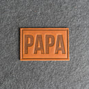 PAPA Stamp Leather Patches with Optional Hook and Loop Fastener
