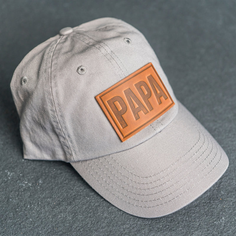 Leather Patch Unstructured Style Hat - Papa Stamp