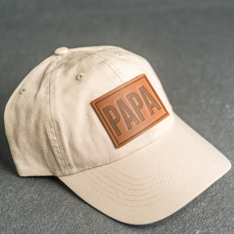 Leather Patch Unstructured Style Hat - Papa Stamp