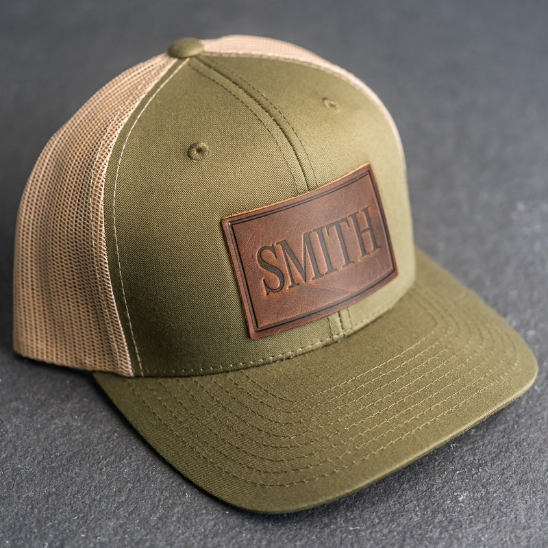 Personalized Leather Patch Trucker Style Hats