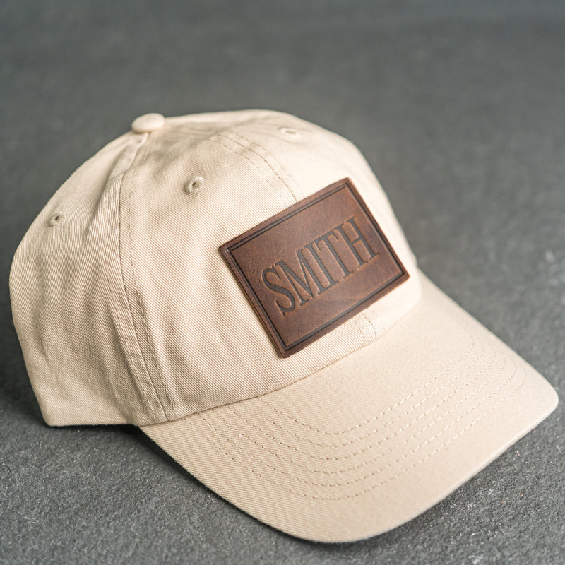 Personalized Leather Patch Unstructured Style Hat