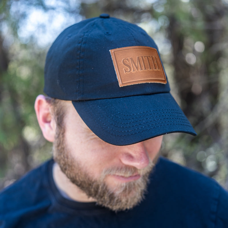 Personalized Leather Patch Unstructured Style Hat