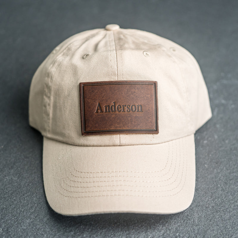 Personalized Leather Patch Unstructured Style Hat